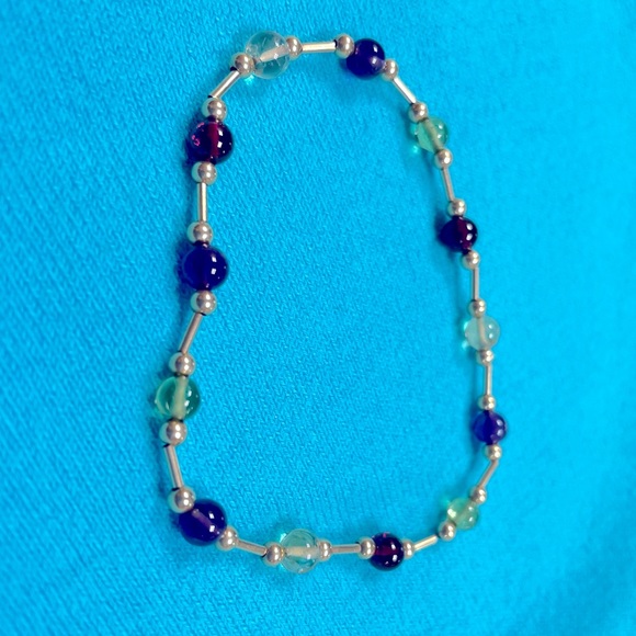 14k gold and gemstone bead 7” bracelet - Picture 1 of 1